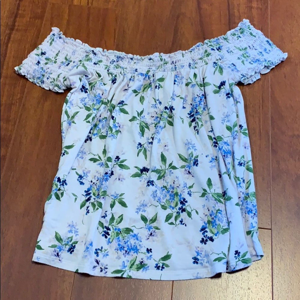American Eagle Floral Off-the-shoulder Top